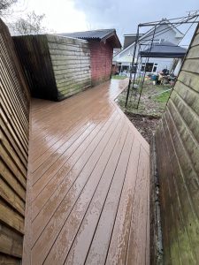 Garden decking with steps built in Cornwall by Build Maintain"